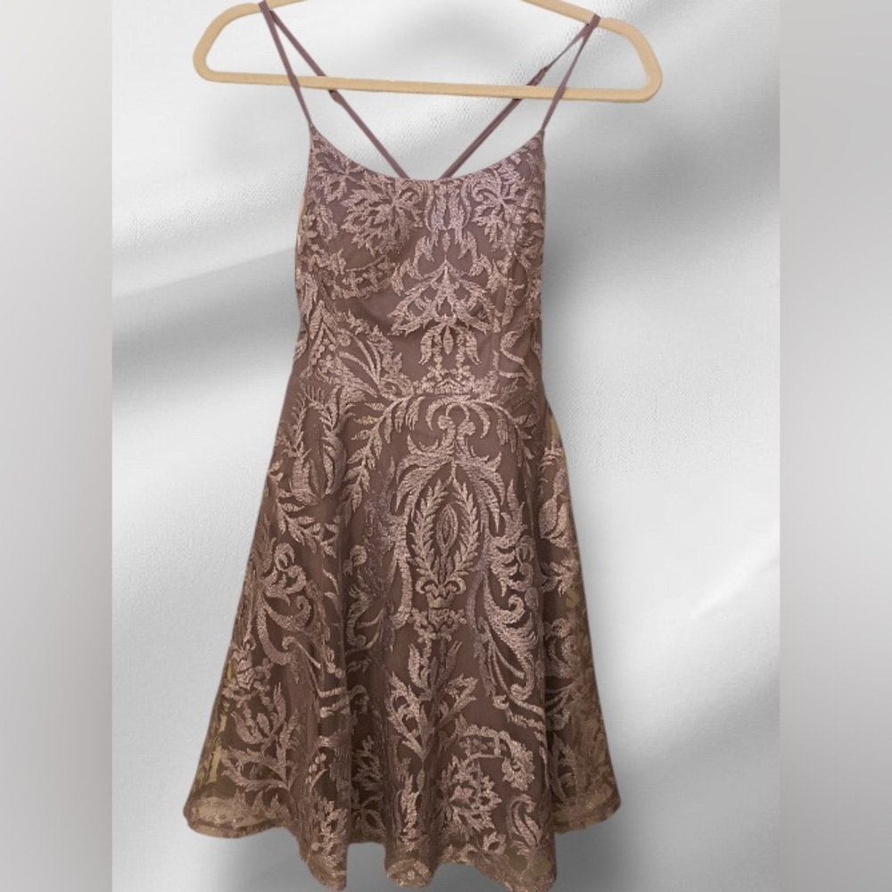 Xtraordinary Purple Lace Mini Dress